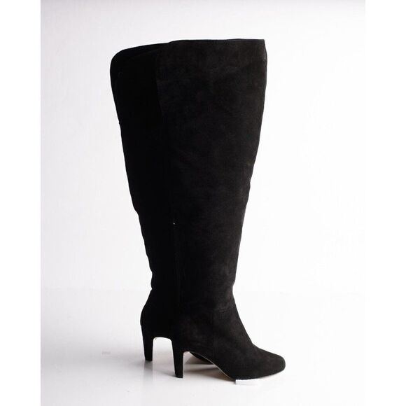L'AGENCE Womens Black Suede Over the knee Boots EU 36 US 6 Low Heel New in Box - Picture 7 of 9